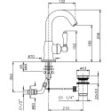 Смеситель Nicolazzi Cinquanta 3454BZ75C для раковины, бронза