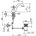 Смеситель Nicolazzi Nuova Brenta 2532BZ для раковины, с д/к, бронза