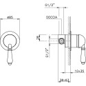 Смеситель Nicolazzi Signal 3406MCR75 С ВНУТРЕННЕЙ ЧАСТЬЮ, для душа, хром