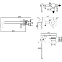 Смеситель Paffoni Light LIG103HGSP70 С ВНУТРЕННЕЙ ЧАСТЬЮ, для раковины, золото медовое брашированное