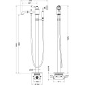 Смеситель Timo Arisa 5300/03Y-CR С ВНУТРЕННЕЙ ЧАСТЬЮ, для ванны с душем, черный