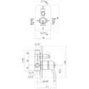 Смеситель Webert Aurora AU860101065 С ВНУТРЕННЕЙ ЧАСТЬЮ, для душа, бронза