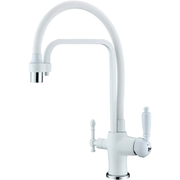 Смеситель Zorg Sanitary ZR 342-8 YF White для кухонной мойки