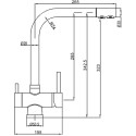 Смеситель Zorg Sanitary ZR 348 YF хром, черный металл, для кухонной мойки