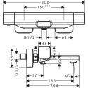 Термостат Hansgrohe Ecostat E 15774000 для ванны с душем + душевой гарнитур