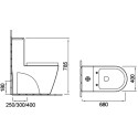 Унитаз-моноблок SantiLine SL-5012 безободковый, с микролифтом