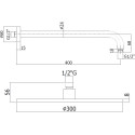 Верхний душ Paffoni Master King ZSOF034HGSP/ZSOF079HGSP золото медовое брашированное