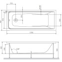 Акриловая ванна AM.PM Gem 170х70 с душевым комплектом + шторка W90BS-D080-140