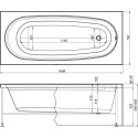 Акриловая ванна Aquanet Lotto 170x75 с каркасом + коврик