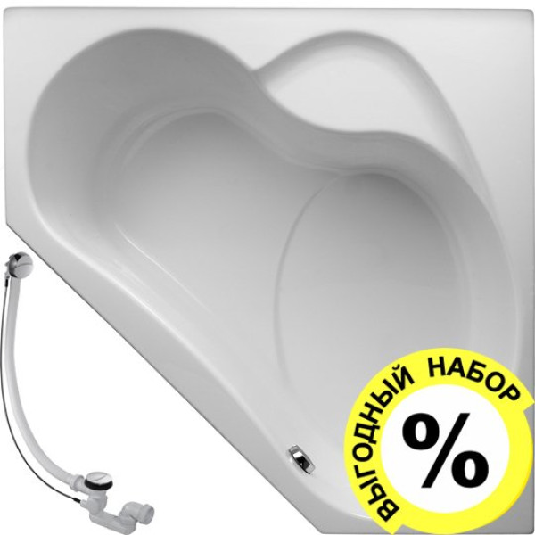 Акриловая ванна Jacob Delafon Bain-Douche 135х135 R + слив-перелив