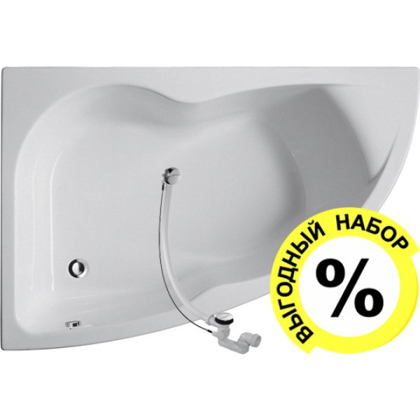 Акриловая ванна Jacob Delafon Micromega Duo 170x105 L + слив-перелив