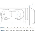 Акриловая ванна Koller Pool Malibu 140х70