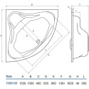 Акриловая ванна Koller Pool Tera 150x150