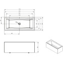 Акриловая ванна Riho Still Square Elite 180x80, R