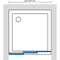 Душевая дверь в нишу GuteWetter Practic Door GK-403 123-127 см стекло бесцветное, профиль матовый хром