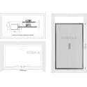 Душевая дверь в нишу Kubele DE019D4-CLN-BLMT 165 см, профиль матовый черный