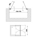 Душевая дверь в нишу Vegas Glass E2P 75 05 02 профиль бронза, стекло шиншилла