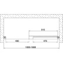Душевая дверь в нишу Vegas Glass ZP 105 07 01 профиль матовый хром, стекло прозрачное