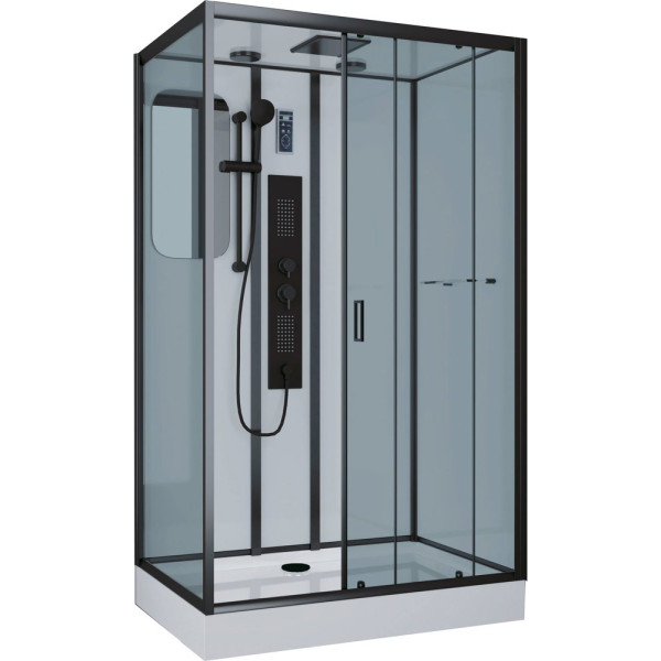 Душевая кабина Niagara Premium NG-6912-01GQL BLACK 120х80х210 левая, черная