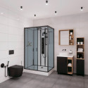 Душевая кабина Niagara Premium NG-6912-01GQL BLACK 120х80х210 левая, черная