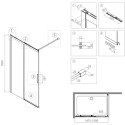 Душевая перегородка RGW Walk In WA-13-B 150x195, профиль матовый черный