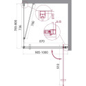 Душевой уголок BelBagno Marmi AH-1-100/80-C-Cr