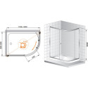 Душевой уголок Cezares Anima W RH 1 120/90 P Cr 120Х90
