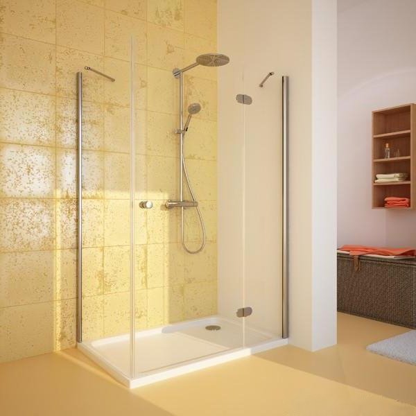 Душевой уголок GuteWetter Lux Rectan GK-103 правый 100x80 см стекло бесцветное, профиль хром