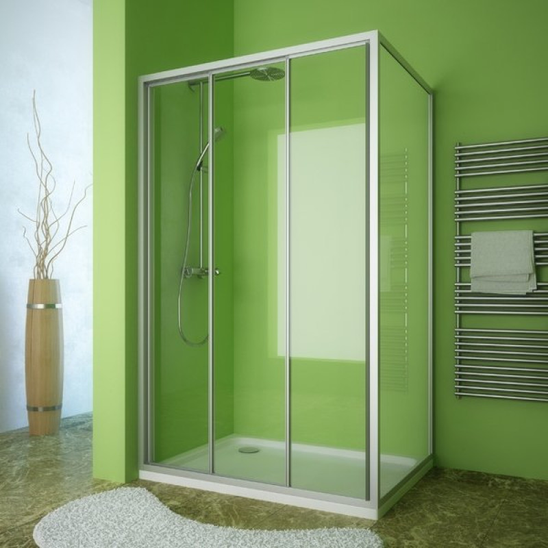 Душевой уголок GuteWetter Practic Rectan GK-403 левая 120x110 см стекло бесцветное, профиль матовый хром