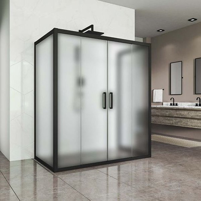 Душевой уголок Kubele DE019R4U-MAT-BLMT 140х90 см, профиль матовый черный