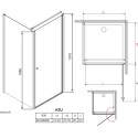 Душевой уголок Radaway EOS KDJ 80 прозрачное стекло R