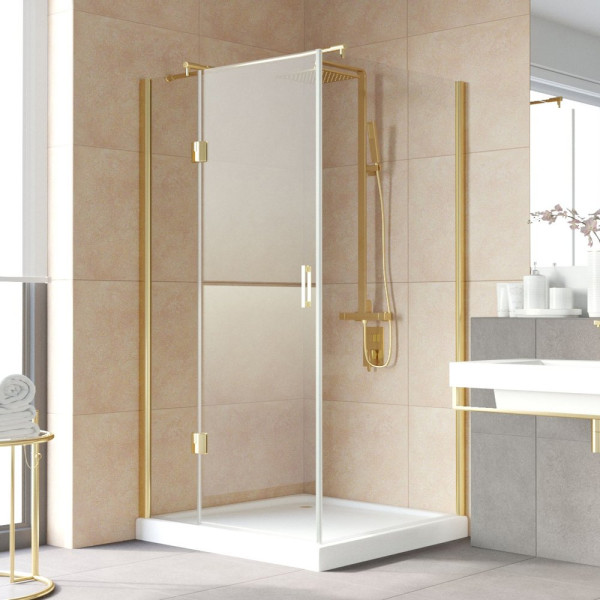 Душевой уголок Vegas Glass AFP-Fis Lux 120*100 09 01 L профиль золото, стекло прозрачное