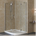 Душевой уголок Vegas Glass AFS-F Lux 120*100 07 01 L профиль матовый хром, стекло прозрачное