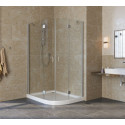 Душевой уголок Vegas Glass AFS-F Lux 120*100 07 01 L профиль матовый хром, стекло прозрачное