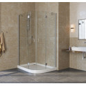 Душевой уголок Vegas Glass AFS-F Lux 120*80 07 01 L профиль матовый хром, стекло прозрачное