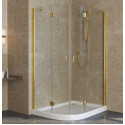Душевой уголок Vegas Glass AFS-F Lux 120*90 09 01 R профиль золото, стекло прозрачное