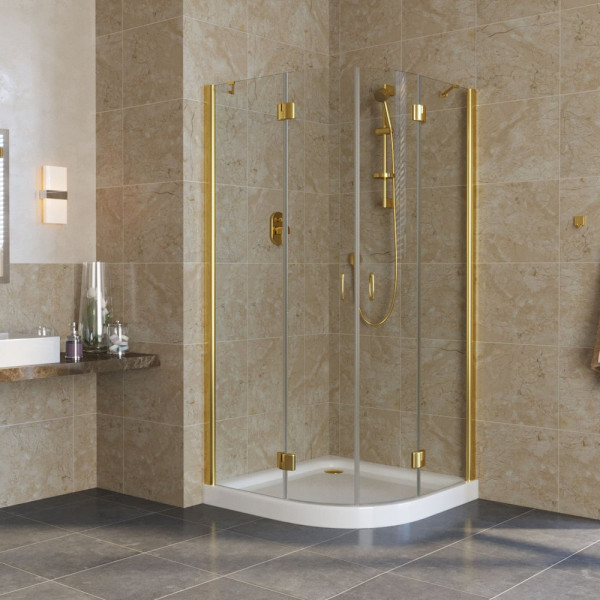 Душевой уголок Vegas Glass AFS Lux 100 09 01 профиль золото, стекло прозрачное