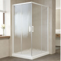 Душевой уголок Vegas Glass ZA-F 110*100 01 02 профиль белый, стекло шиншилла