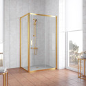 Душевой уголок Vegas Glass ZP+ZPV 100*70 09 01 профиль золото, стекло прозрачное