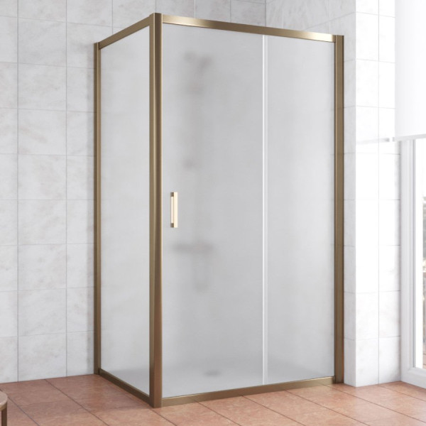 Душевой уголок Vegas Glass ZP+ZPV 110*90 05 10 профиль бронза, стекло сатин