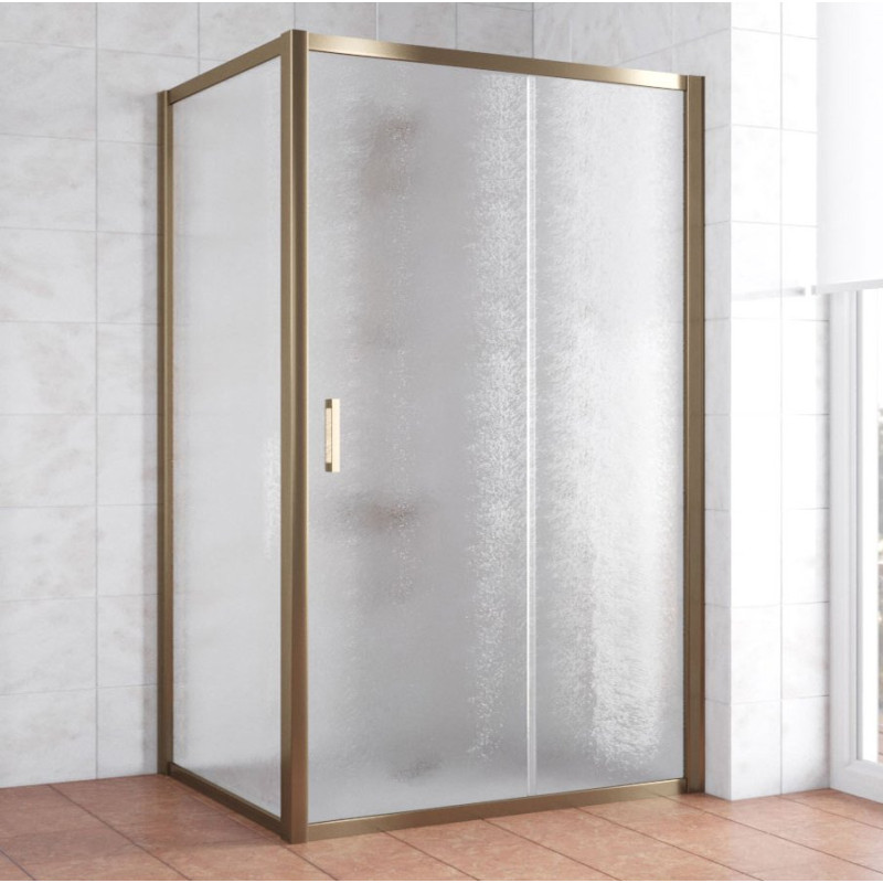 Душевой уголок Vegas Glass ZP+ZPV 120*90 05 02 профиль бронза, стекло шиншилла