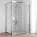 Душевой уголок Vegas Glass ZP+ZPV 130*100 08 01 профиль глянцевый хром, стекло прозрачное