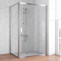Душевой уголок Vegas Glass ZP+ZPV 130*80 08 01 профиль глянцевый хром, стекло прозрачное