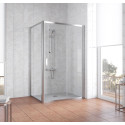 Душевой уголок Vegas Glass ZP+ZPV 130*80 08 01 профиль глянцевый хром, стекло прозрачное