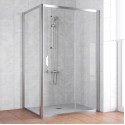 Душевой уголок Vegas Glass ZP+ZPV 130*90 08 01 профиль глянцевый хром, стекло прозрачное