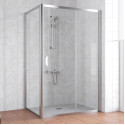 Душевой уголок Vegas Glass ZP+ZPV 140*70 08 01 профиль глянцевый хром, стекло прозрачное