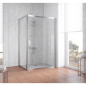 Душевой уголок Vegas Glass ZP+ZPV 140*70 08 01 профиль глянцевый хром, стекло прозрачное