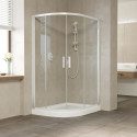 Душевой уголок Vegas Glass ZS-F 120*110 01 01 профиль белый, стекло прозрачное