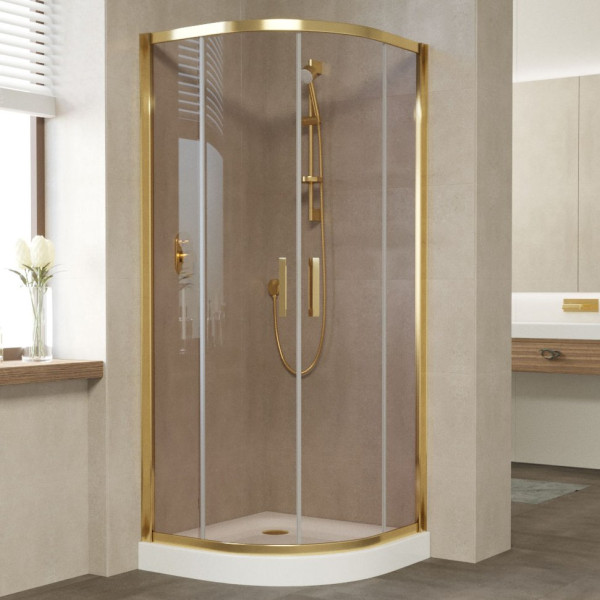 Душевой уголок Vegas Glass ZS 90 09 05 профиль золото, стекло бронза