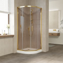 Душевой уголок Vegas Glass ZS 90 09 05 профиль золото, стекло бронза